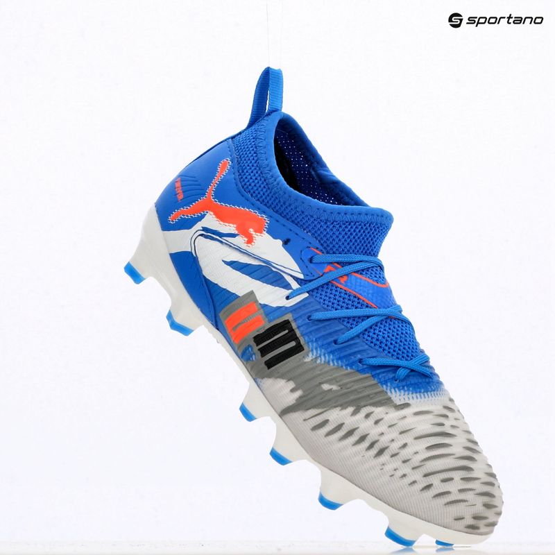 Детски футболни обувки PUMA Future 8 Match Forever FG/AG Jr white/ultra blue/feather grey/puma black/glowing red 9