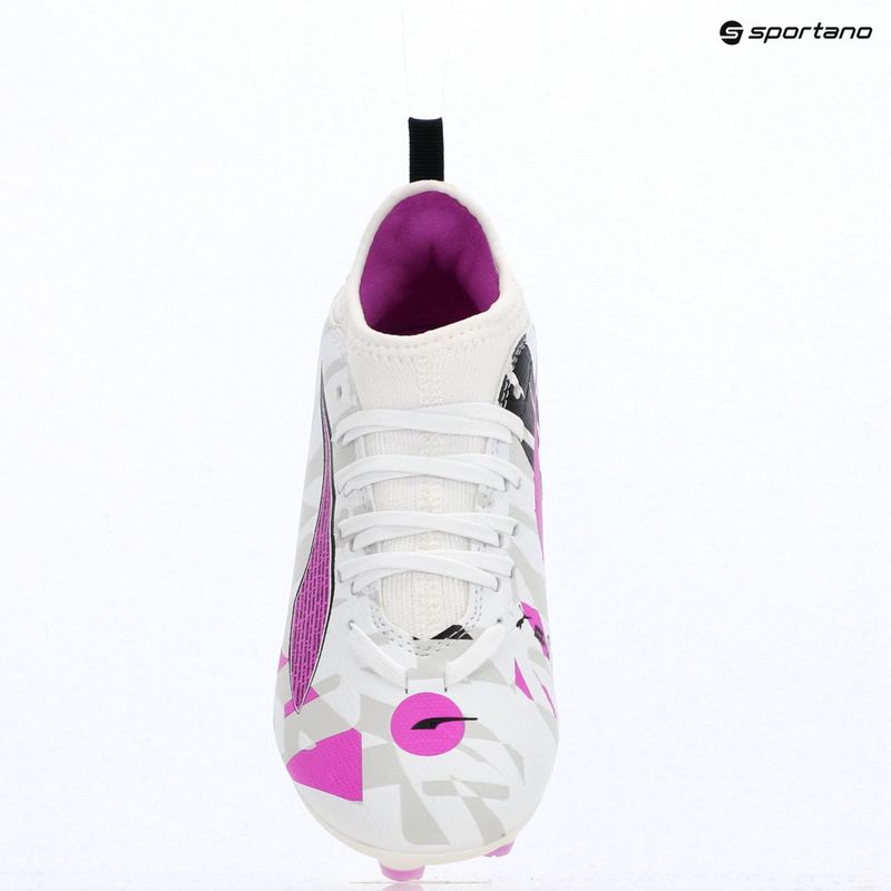 PUMA Ultra 5 Match Forever FG/AG Jr детски футболни обувки puma white/pure magenta/feather grey/puma black 9