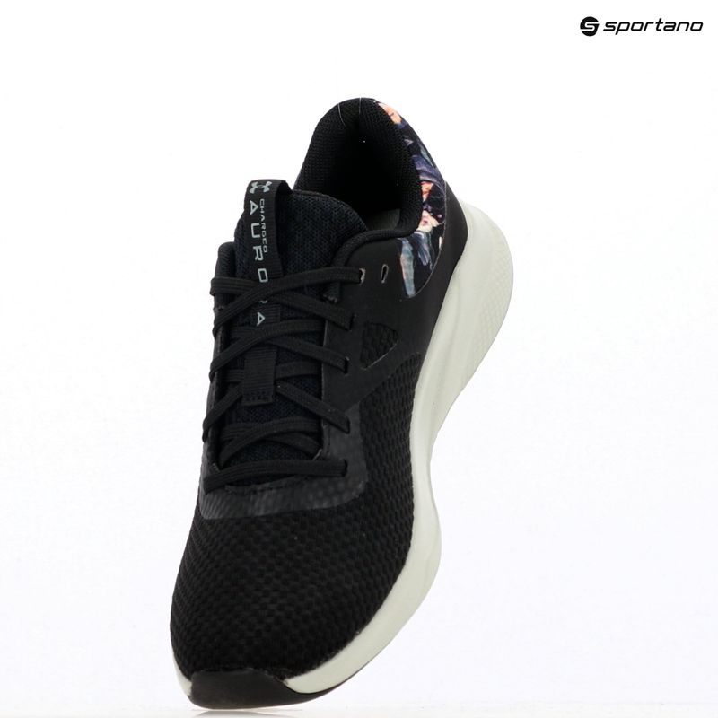 Under Armour Charged Aurora 2+ дамски обувки за тренировка черно/хидрозелено/металическо топло сребро 15