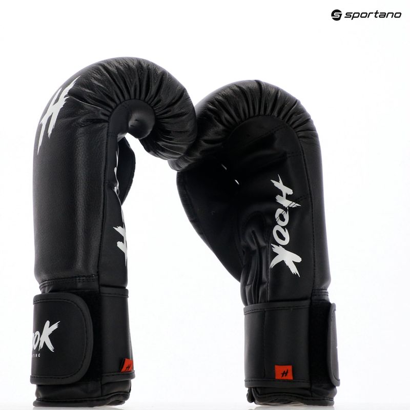HOOK FIGHTING Готови за бой кожени боксови ръкавици черни 8