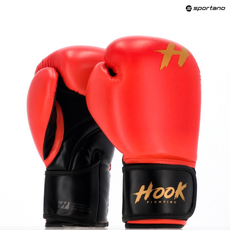 HOOK FIGHTING Готови за тренировка боксови ръкавици червени 8