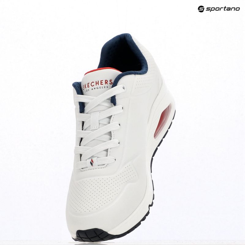 Дамски обувки SKECHERS Uno Stand On Air white durabuck/navy/red trim/mesh 15