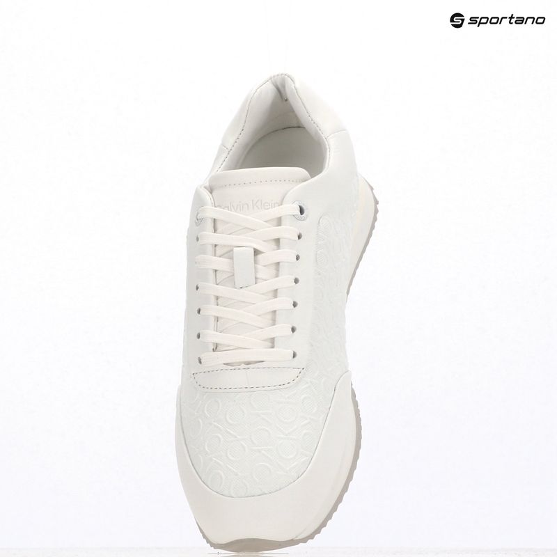 Calvin Klein Women's Shoes HW0HW02574 Runner Lace Up Mono Pu Triple Bright White 9