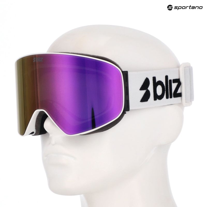Скиорски очила Bliz Flow matte white/smoke/pink 7
