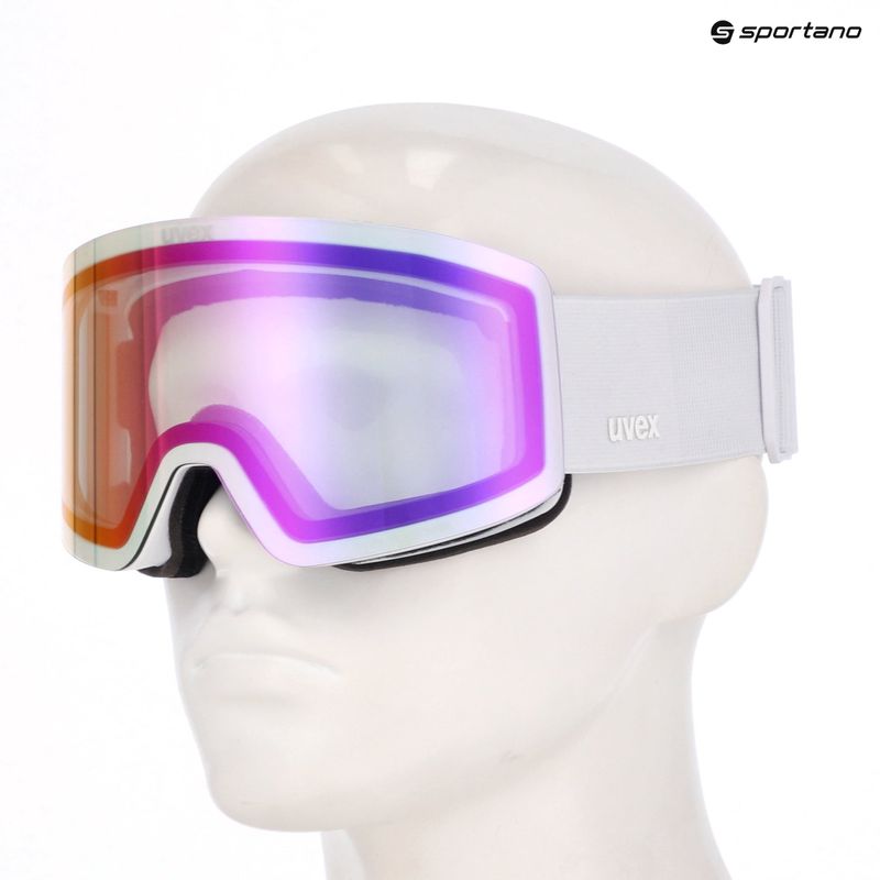 Скиорска маска UVEX Provoqe V white matt/vario pink mirror 6