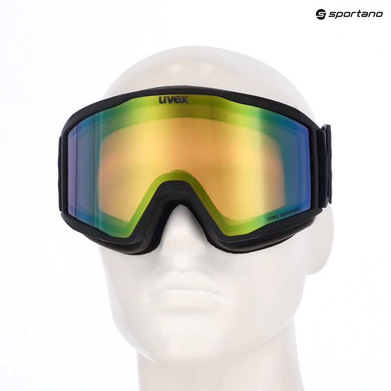 Скиорска маска Uvex Blast V black matt/vario green mirror 10