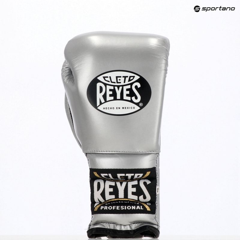 Боксови ръкавици Cleto Reyes Lace Up Sparring silver 3