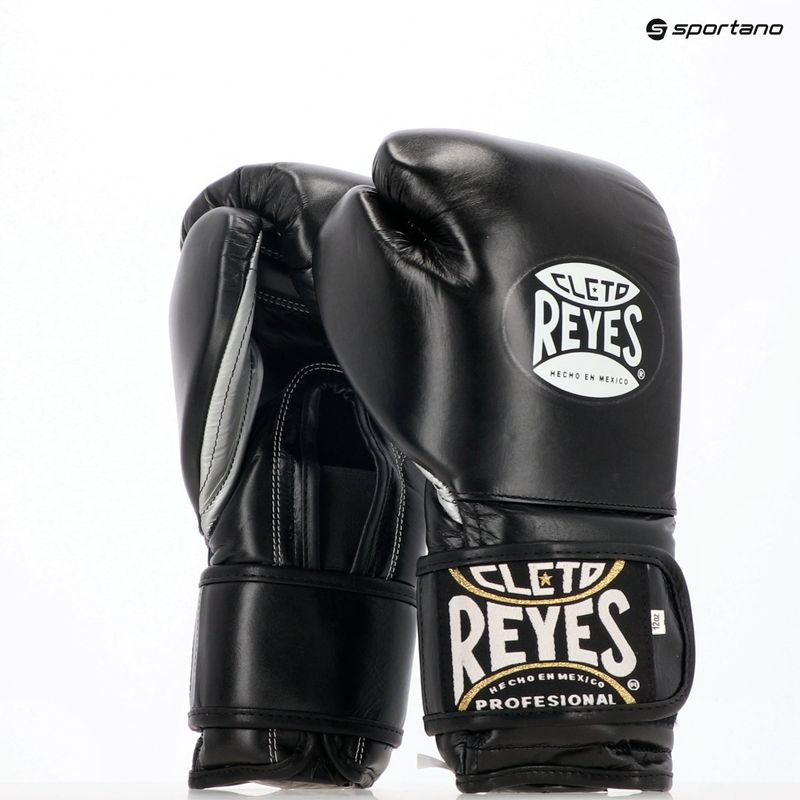 Боксови ръкавици Cleto Reyes Velcro Sparring black/ silver 3