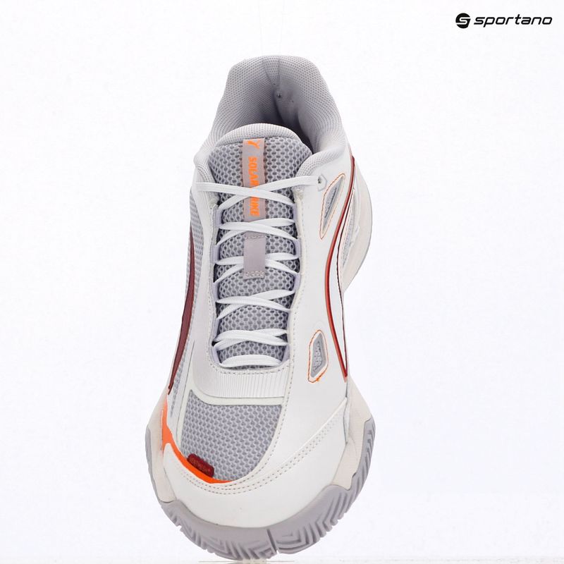 Дамски обувки за хандбал PUMA Solarstrike 4 puma white/heat fire/lilac crush berry 9
