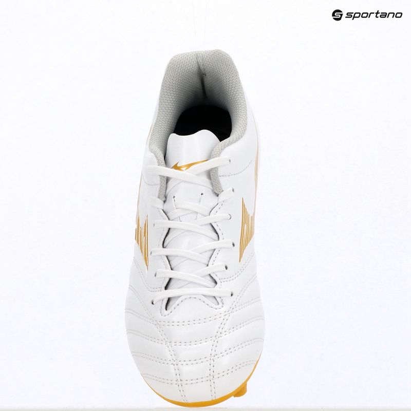Детски футболни обувки Mizuno Monarcida Neo III Select FG white/mp gold 11