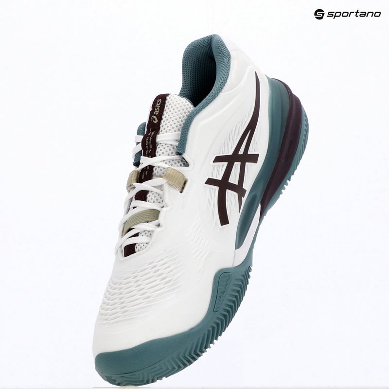 Мъжки обувки за тенис ASICS Gel-Resolution X Clay white/dark aubergine 9