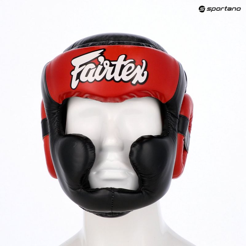 Боксова каска Fairtex Diagonal Vision Sparring - Full Head Coverage black/red 6