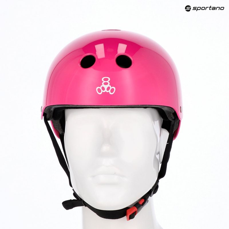 Triple Eight Сертифицираният Sweatsaver розов лъскав шлем 6
