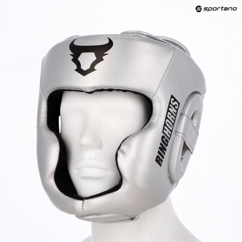 Боксова каска Venum Ringhorns Charger Headgear silver/black 8