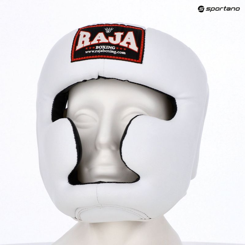 RAJA BOXING Полукожена бяла боксова каска 4