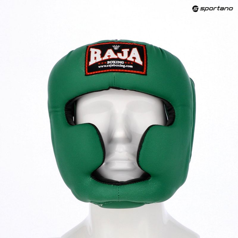 RAJA BOXING Полукожена зелена боксова каска 5