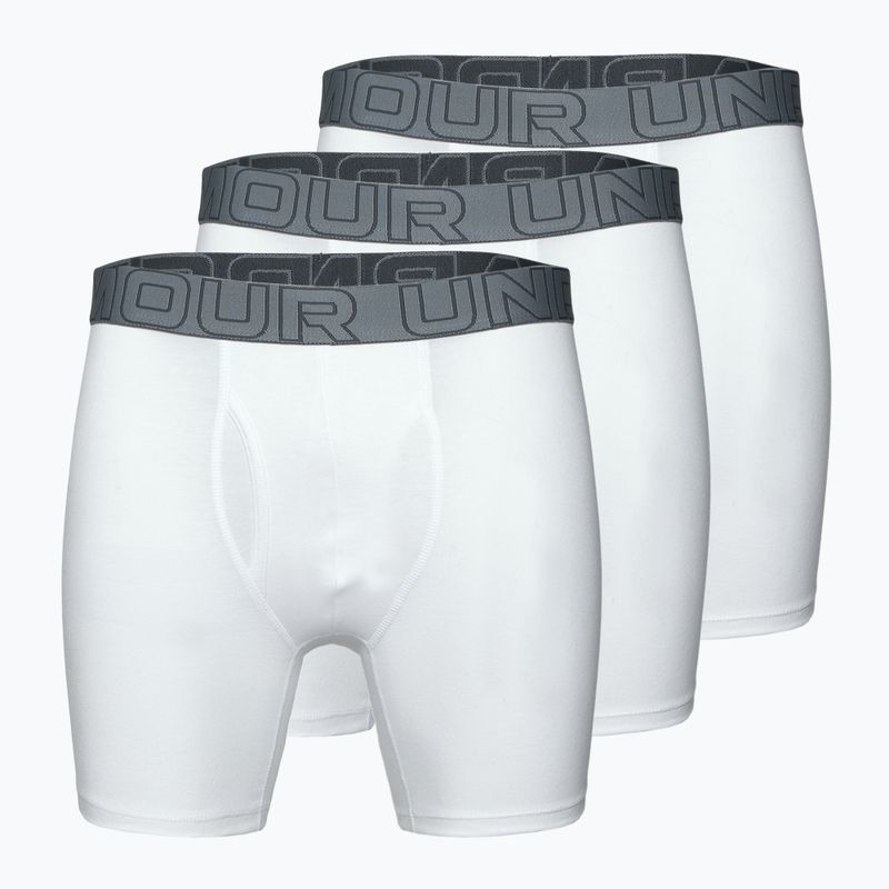 Under Armour Perf Cotton 6" мъжки боксерки 3 чифта бяло/черно