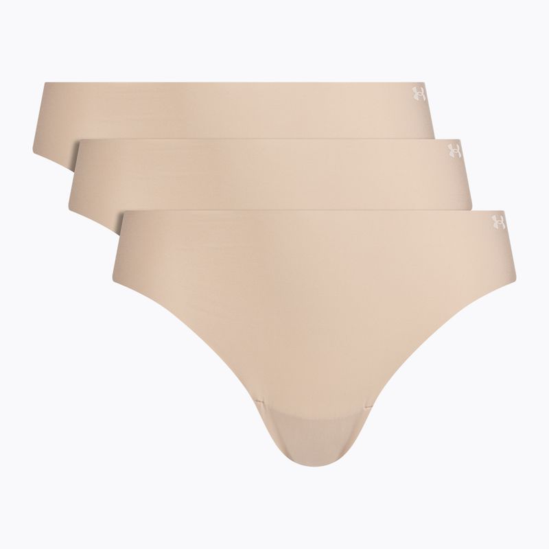 Дамски бикини Under Armour Pure Stretch Ns Thong 3 szt. beige/beige/beige