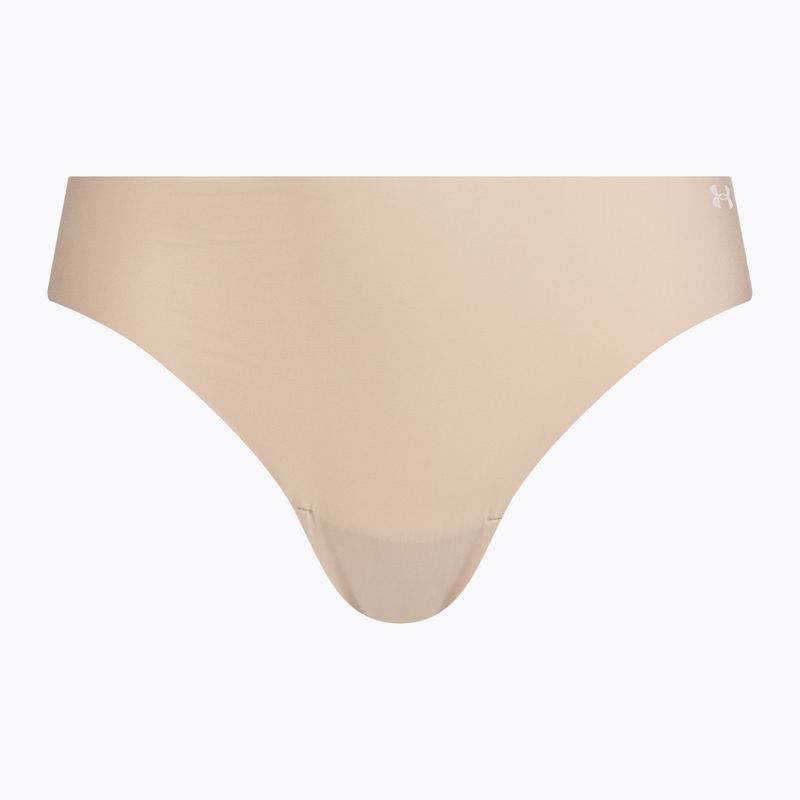 Дамски бикини Under Armour Pure Stretch Ns Thong 3 szt. beige/beige/beige 2