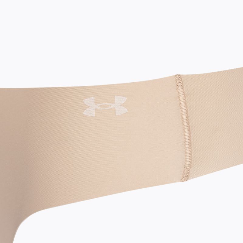 Дамски бикини Under Armour Pure Stretch Ns Thong 3 szt. beige/beige/beige 4