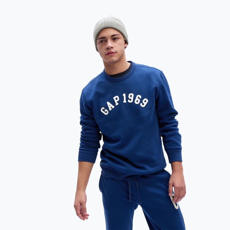 Мъжки суитшърт GAP 1969 Logo Crewneck pangea blue