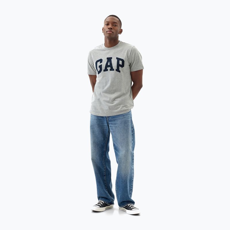 Мъжка тениска GAP Soft Basic Logo heather grey 2