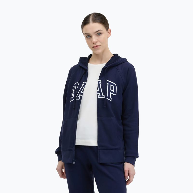 Дамски суитшърт GAP French Fullzip Logo Hoodie navy