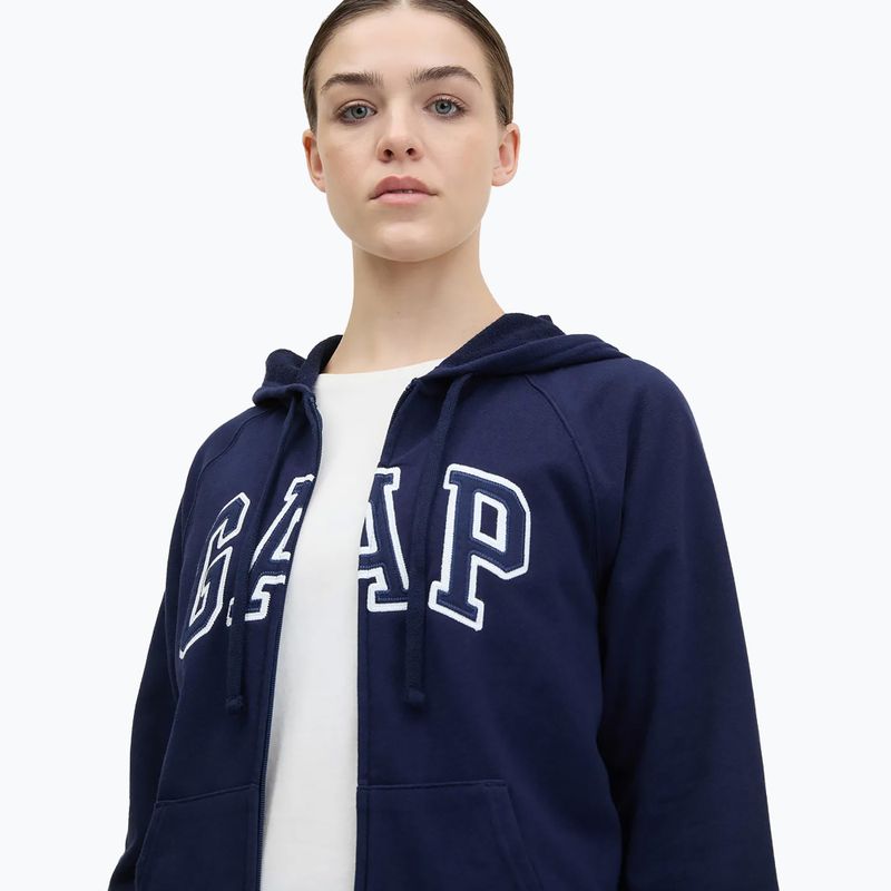 Дамски суитшърт GAP French Fullzip Logo Hoodie navy 4