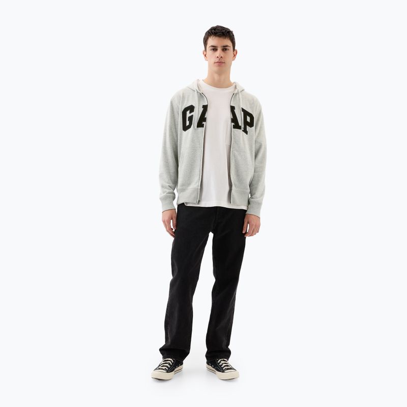 Мъжки суитшърт GAP Heritage French Terry Fullzip Logo light heather grey 2
