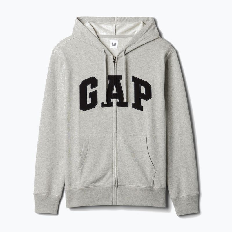 Мъжки суитшърт GAP Heritage French Terry Fullzip Logo light heather grey 5