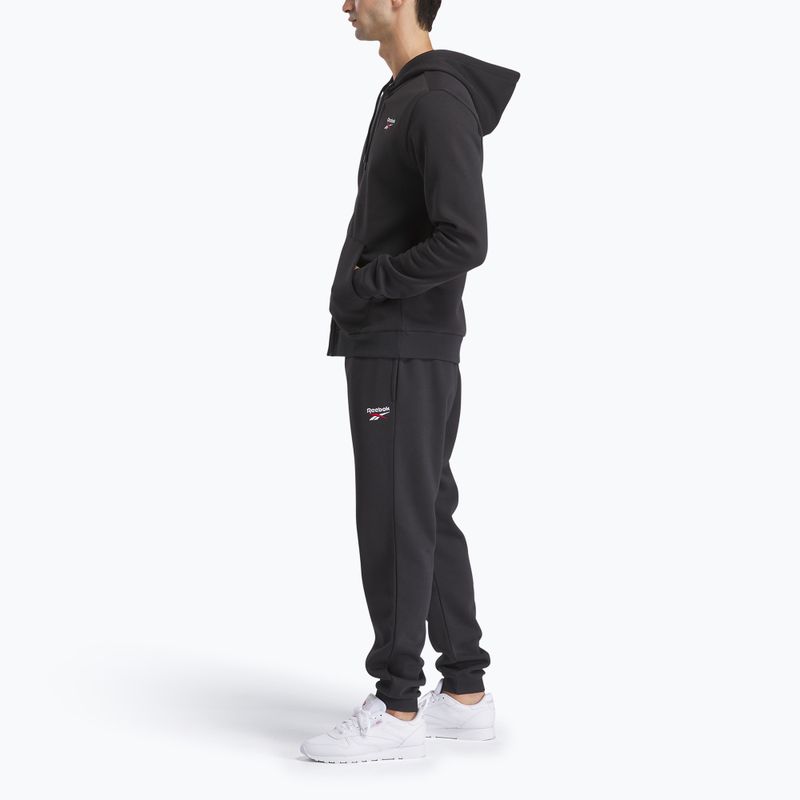 Мъжки суитшърт Reebok Identity SL Fleece FZ черен/бял/векторно червен 2