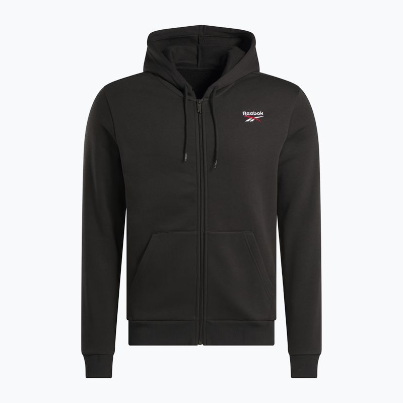Мъжки суитшърт Reebok Identity SL Fleece FZ черен/бял/векторно червен 4