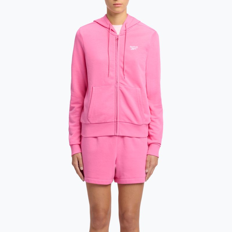 Дамски суитшърт Reebok Small Logo French Terry FZ true pink