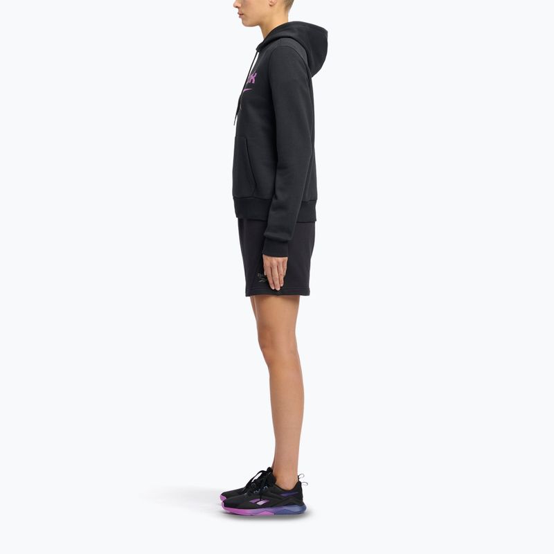 Дамски суитшърт Reebok Identity Big Logo Fleece черен/лилав rave/електрически кехлибар 2