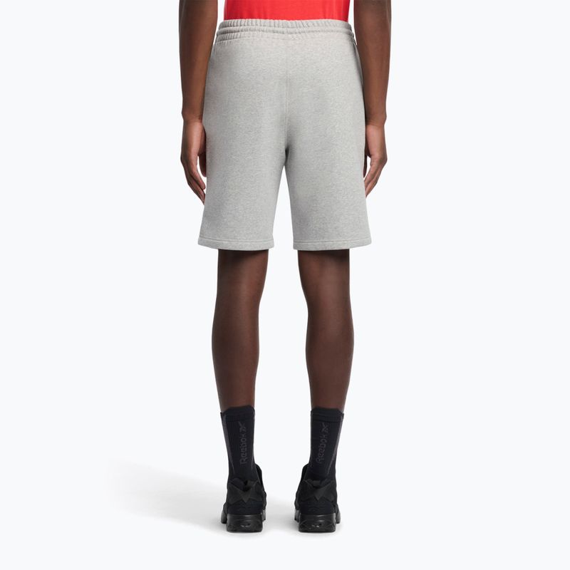 Мъжки шорти Reebok Identity Small Logo Fleece за тренировка, средни, сиви, векторно червени 3