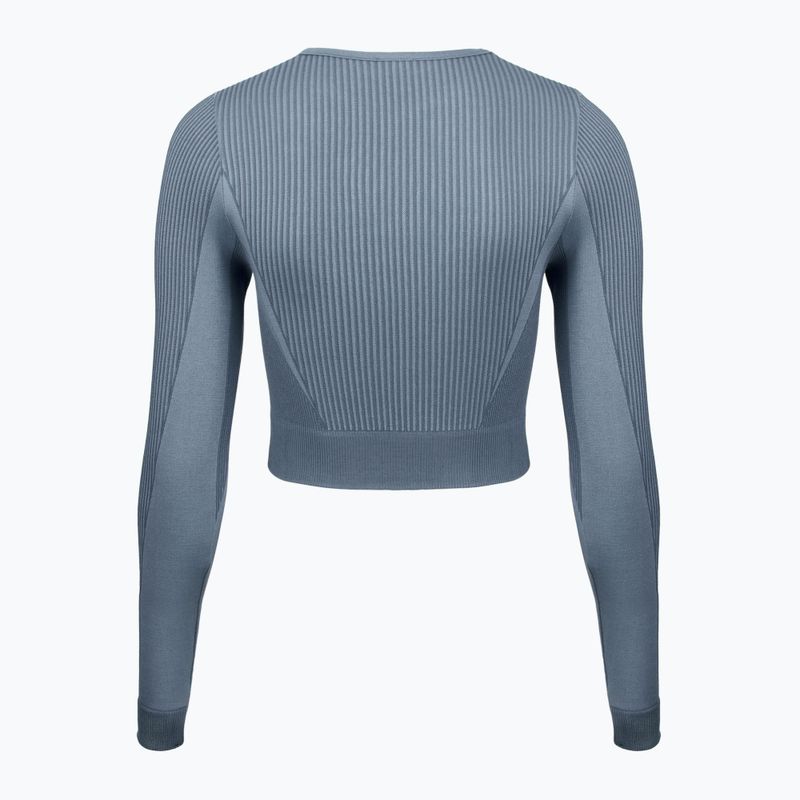 Дамски тренировъчен екип с дълъг ръкав Reebok RBK Lab Seamless Crop upgrade blue 2