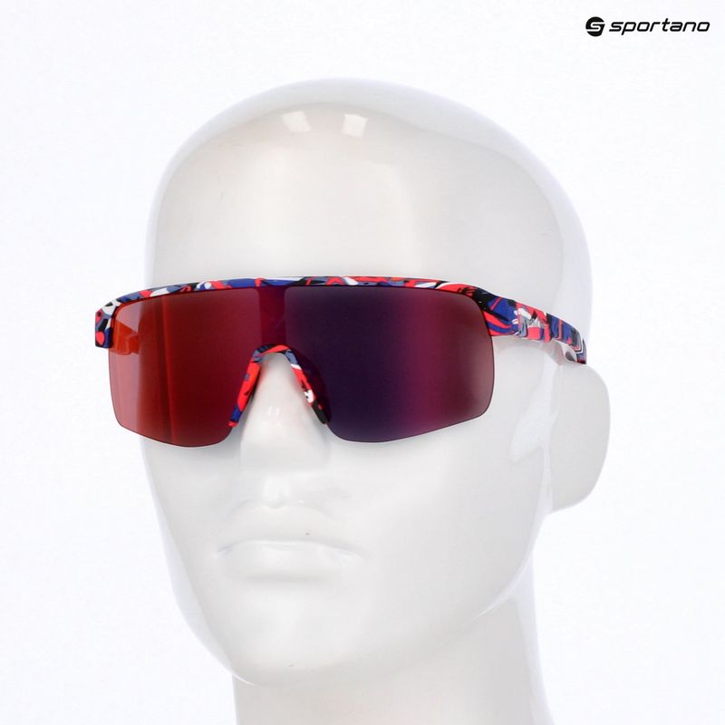 Слънчеви очила Red Bull SPECT Dakota matt blue-burgundy pattern/smoke red-purple mirror 7