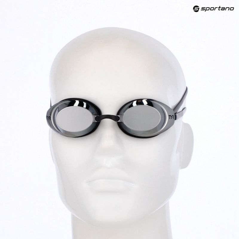 Очила за плуване TYR Vecta Racing mirrored silver/black/black 3