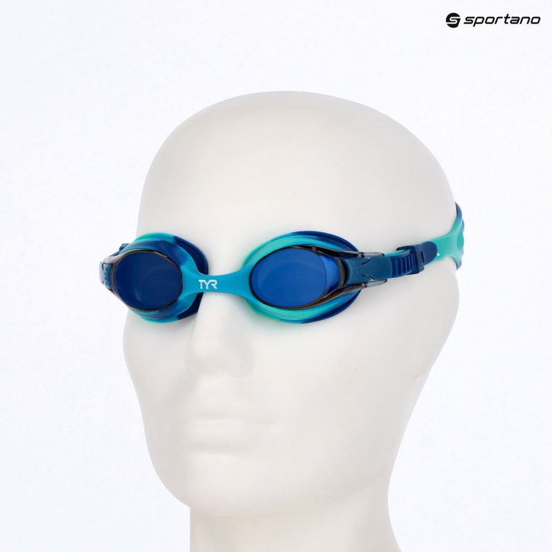 Детски очила за плуване TYR Swimple Tie Dye Mirrored blue/mint 3