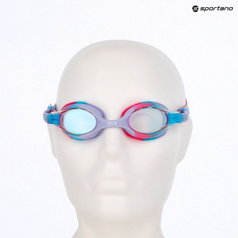 Детски очила за плуване TYR Swimple Tie Dye Mirrored pink/blue 3