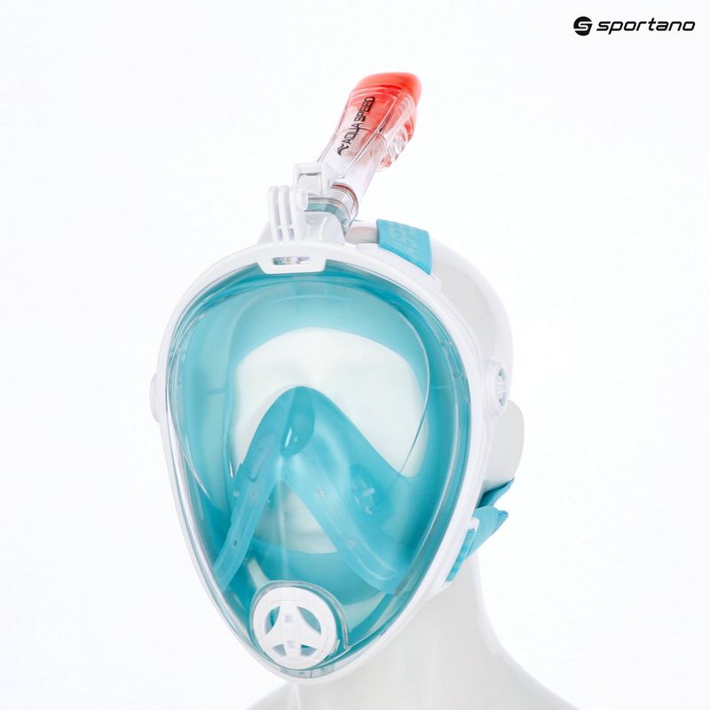 AQUA-SPEED Spectra 2.0 пълнолицева маска за гмуркане с шнорхел бяла/синя 6