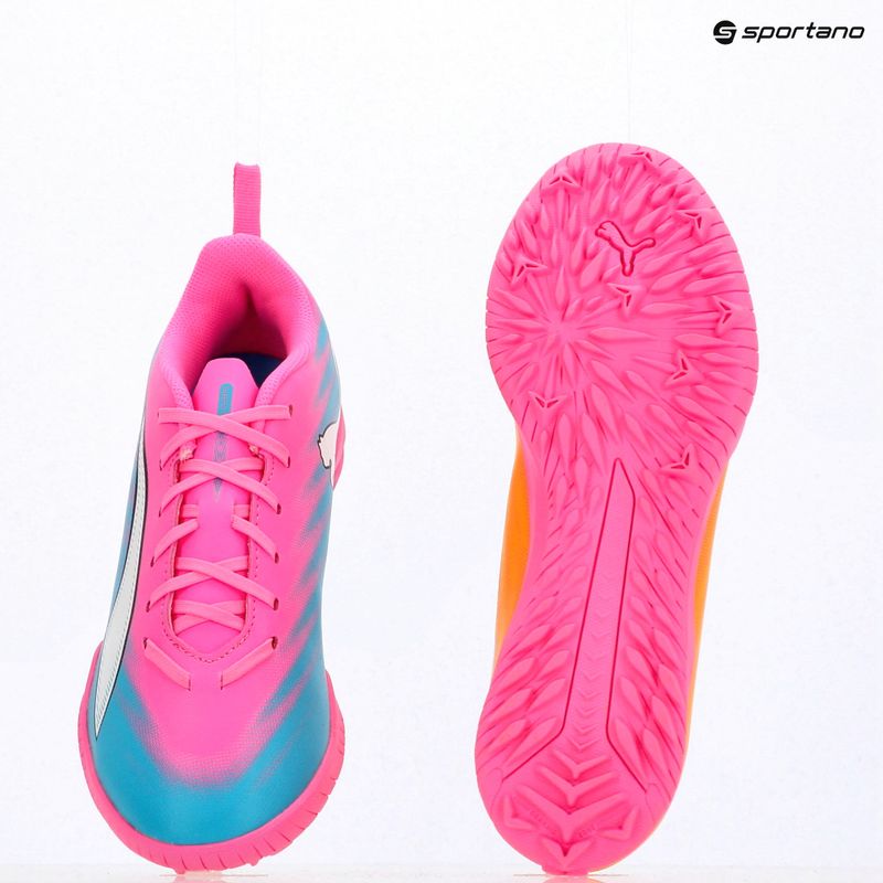 Детски футболни обувки PUMA Ultra 6 Play TT Jr poison pink/puma wht/sun stream/bright aqua/puma blk 16