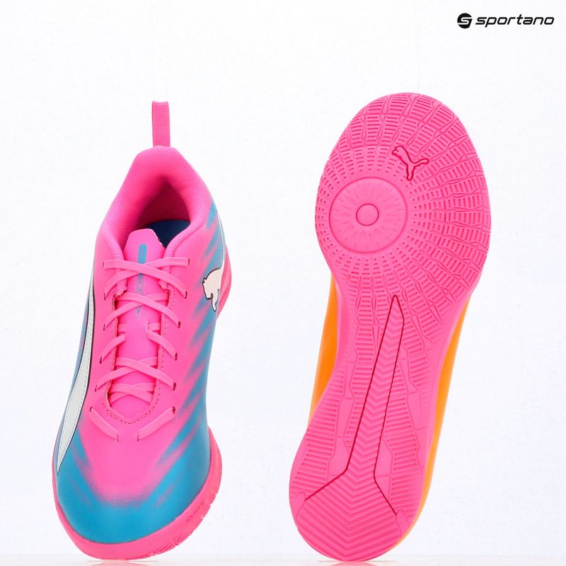 Детски футболни обувки PUMA Ultra 6 Play It Jr poison pink/puma wht/sun stream/bright aqua/puma blk 15