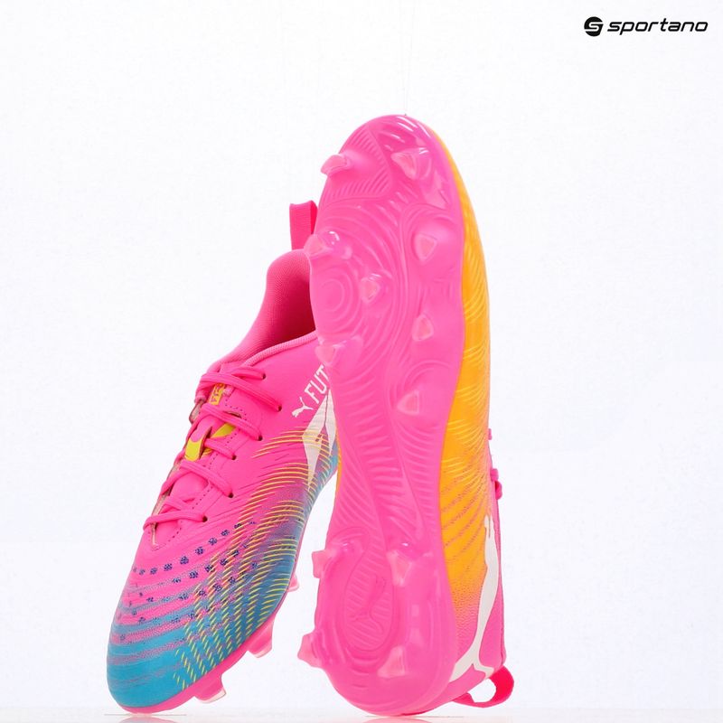 Детски футболни обувки PUMA Future 9 Play FG/AG Jr poison pink/puma wht/sun stream/bright aqua/puma blk 14