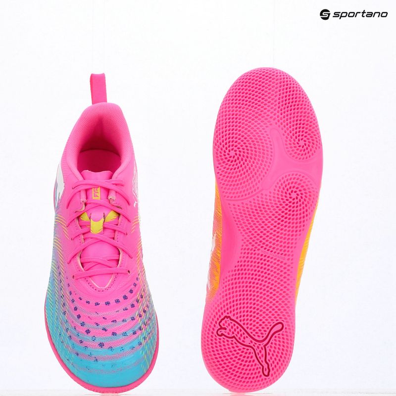 Детски футболни обувки PUMA Future 9 Play IT Jr poison pink/puma wht/sun stream/bright aqua/puma blk 17