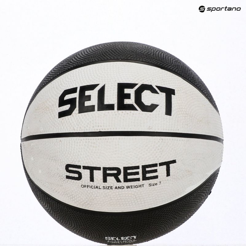 Детска баскетболна топка SELECT Basketball Street v23 white/black размер 7 4