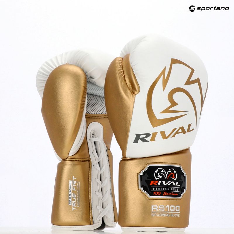 Rival RS100 Professional бели/златни боксови ръкавици 5