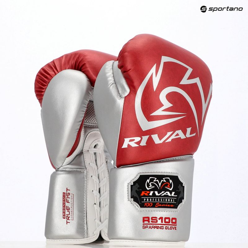 Боксьорски ръкавици Rival RS100 Professional red/silver 13