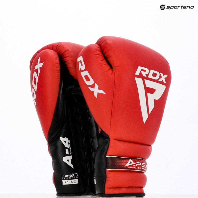 Боксови ръкавици RDX Apex Lace Up Training Sparring Boxing red 14