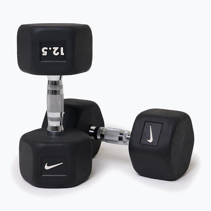 Гумиран дъмбел Nike Strength Hex 12,5 kg black/white